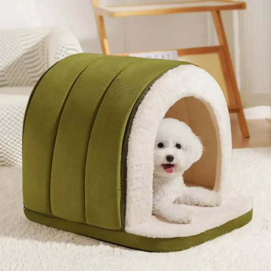 Enclosed Warm Pet Sleeping Den for Cats and Small DogsRetry