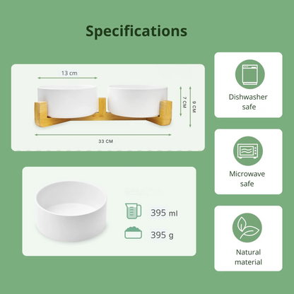 Ceramic Pet Feeding Bowl Set - 2 Pack